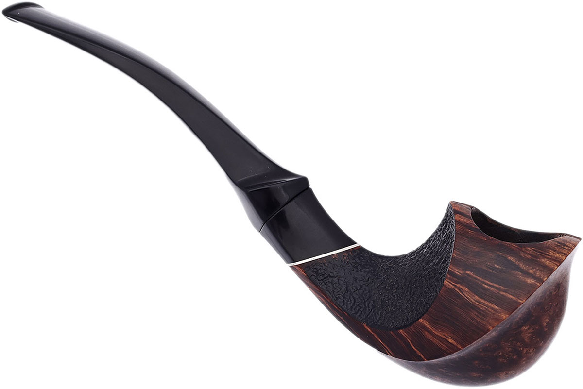 Japanese Estate Takeo Arita Partially Rusticated Bent Shield with Silver (X) (168) (2006)