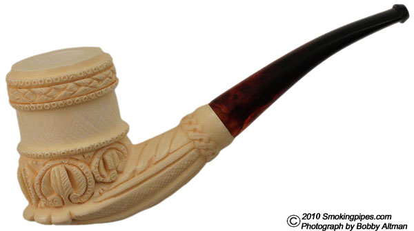 Misc. Estate Meerschaum Carved Bent Billiard (Unsmoked)