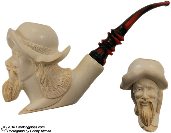 Misc. Estate Ismail Ozel Meerschaum Bearded Man with Hat (with Case) (1974)