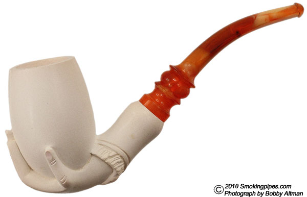 Misc. Estate Meerschaum Hand Holding Egg (Unsmoked) (with Case)