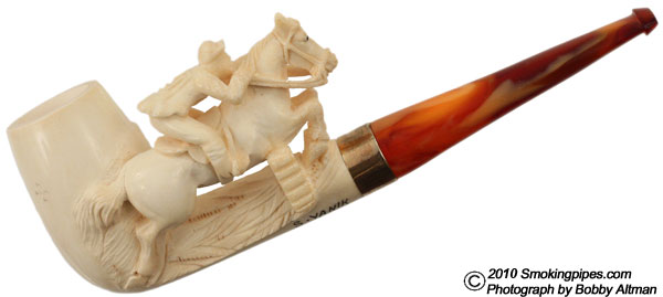Misc. Estate S. Yanik Meerschaum Jumping Horse Billiard with Case (Unsmoked)
