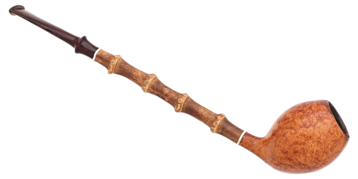 Misc. Estate Wojtek Pastuch Smooth Natural Belge with Bamboo and Warthog Tusk (1501)