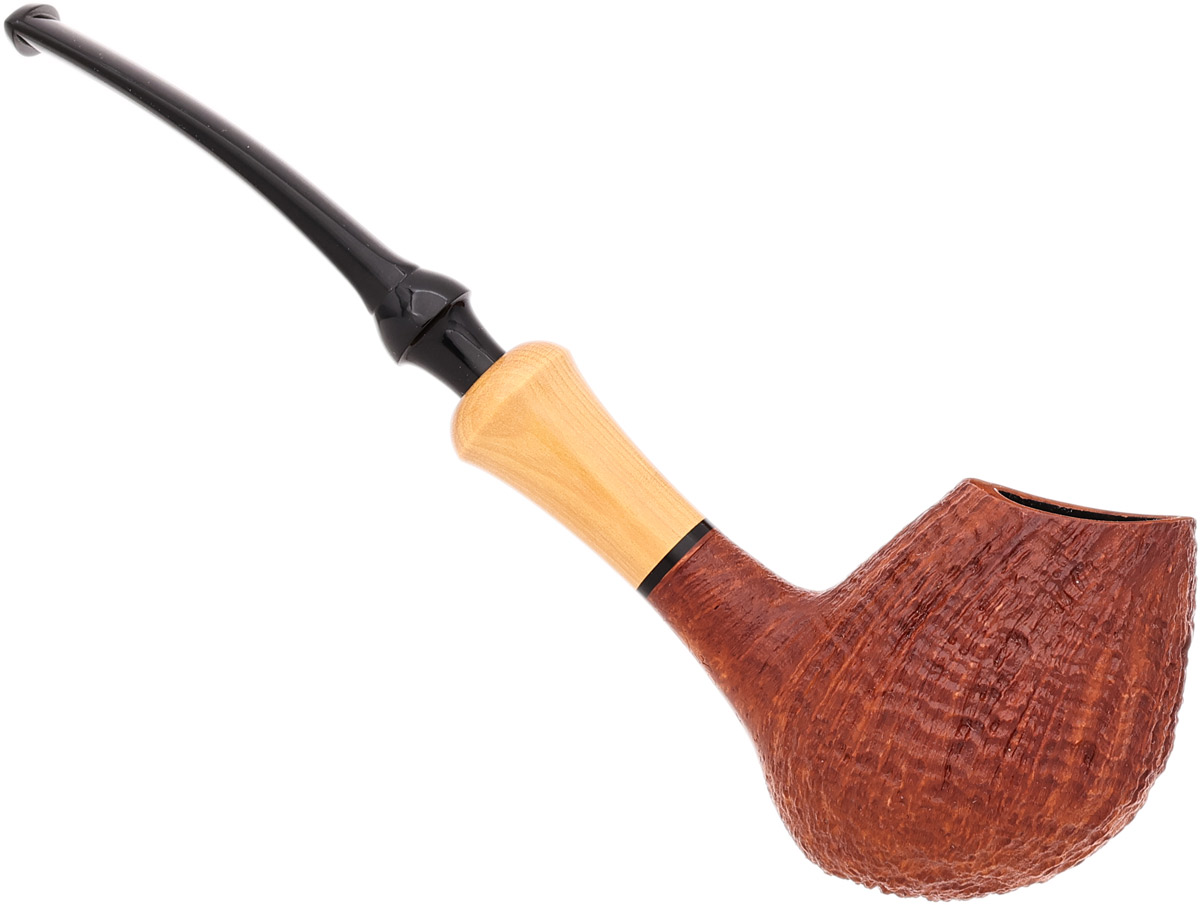 Misc. Estate Chris Asteriou Sandblasted Bent Egg with Boxwood (1408) (2024) (Unsmoked)
