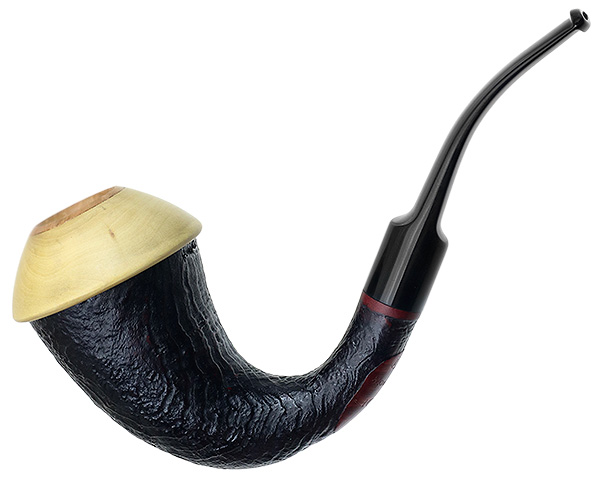IPE Hand Work Sandblasted Calabash with Boxwood Cap (1) (Unsmoked) Tobacco  Pipe