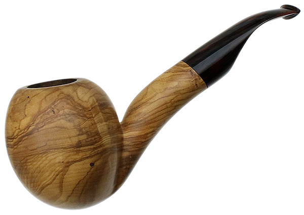 Abi Natur Smooth Olivewood Bent Egg (76) Tobacco Pipe