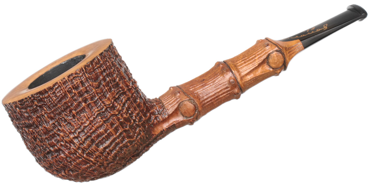 Misc. Estate Alexey Kharlamov Partially Sandblasted Pot with Faux Bamboo (Unsmoked)
