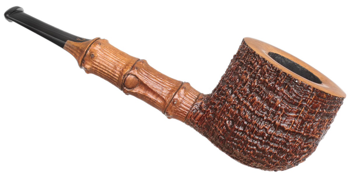 Misc. Estate Alexey Kharlamov Partially Sandblasted Pot with Faux Bamboo (Unsmoked)