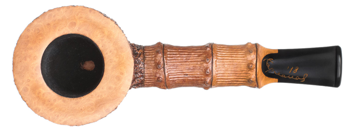 Misc. Estate Alexey Kharlamov Partially Sandblasted Pot with Faux Bamboo (Unsmoked)