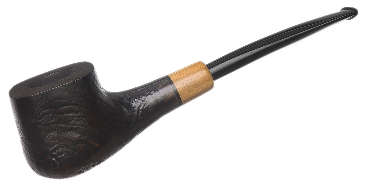 Misc. Estate HS Studio Sandblasted Paneled Bent Pot with Olivewood (Unsmoked)