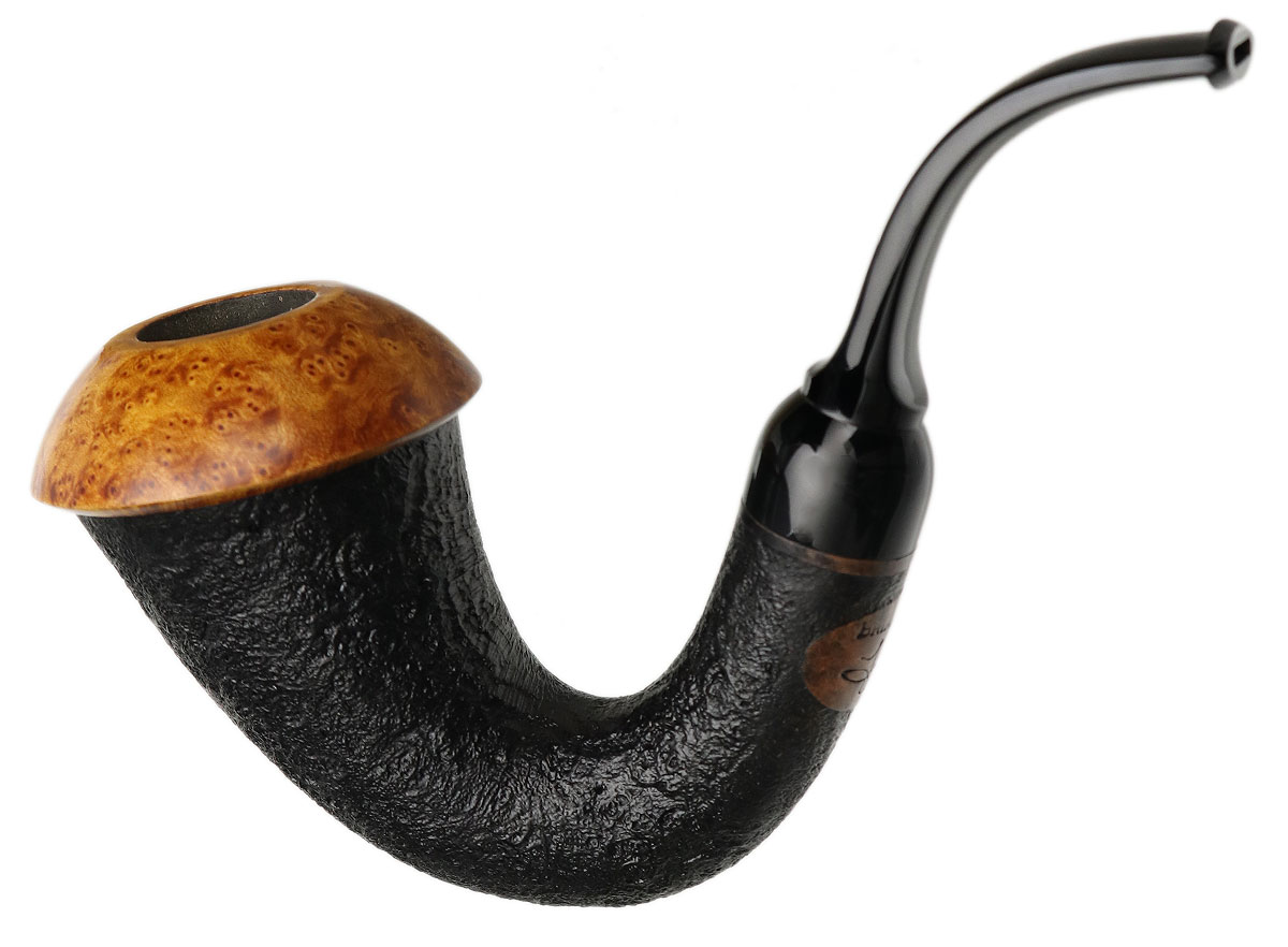 American Estates: BriarWorks Signature Dark Sandblasted Magnetic Calabash  with Smooth Cap (Todd Johnson Design) Tobacco Pipe