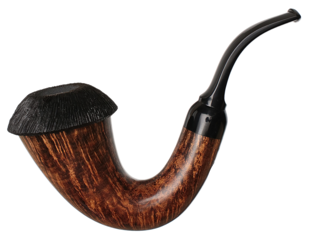 American Estates: BriarWorks Signature Crimson Smooth Magnetic Calabash  with Rusticated Cap (Todd Johnson Design) (Unsmoked) Tobacco Pipe