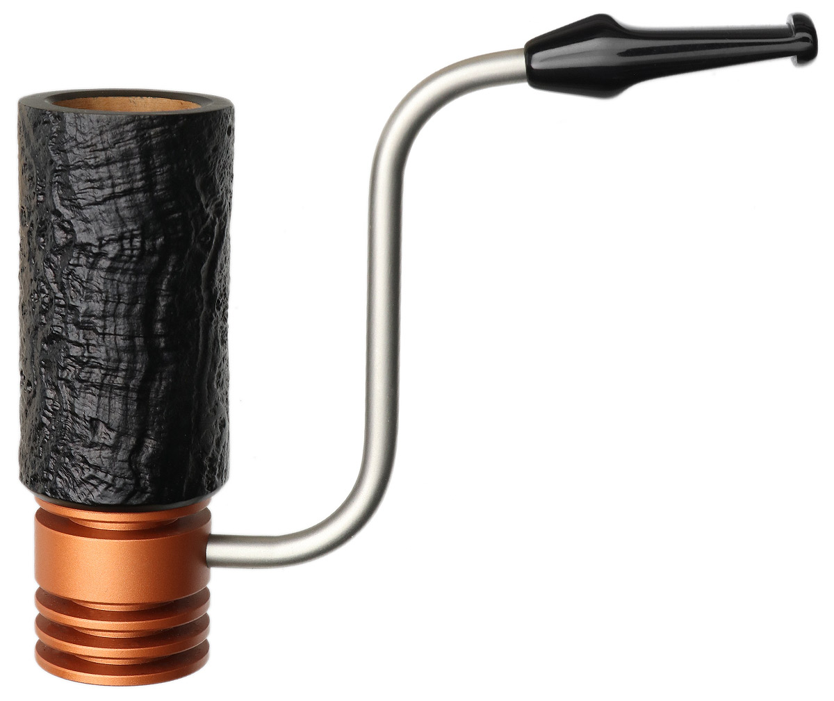 H. Wiebe Radiator Sandblasted Bent Poker (Unsmoked) Tobacco Pipe