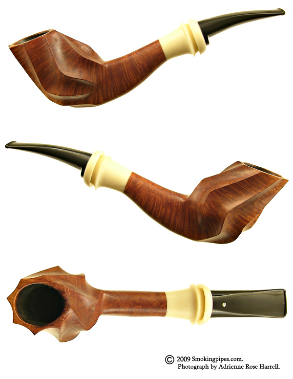 American Estate Lee Von Erck Smooth Scallop Freehand Bent Egg with Faux Ivory Ferrule (POY 8/10) (A) (2007)