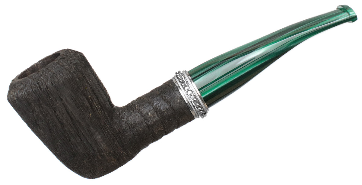 Rick Black Sandblasted Morta Rhodesian Tobacco Pipe