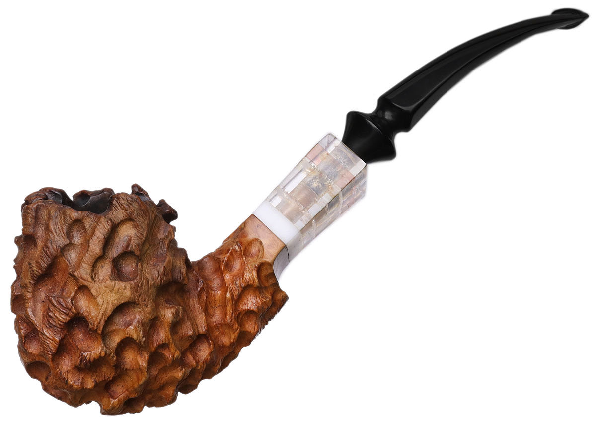 american made tobacco pipes Micoli Rusticated Bent Billiard Tobacco Pipe