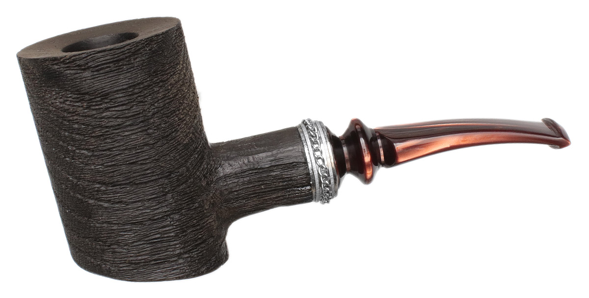 Rick Black Sandblasted Morta Poker (Unsmoked) Tobacco Pipe