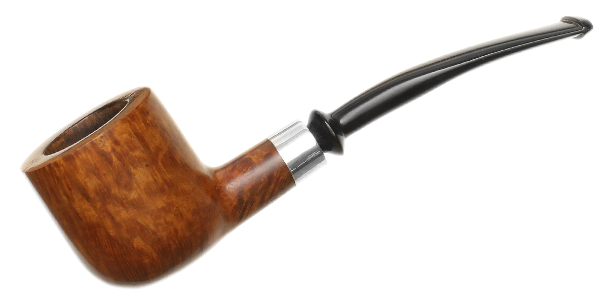 Malaga Raskassa Smooth Pot with Silver Tobacco Pipe