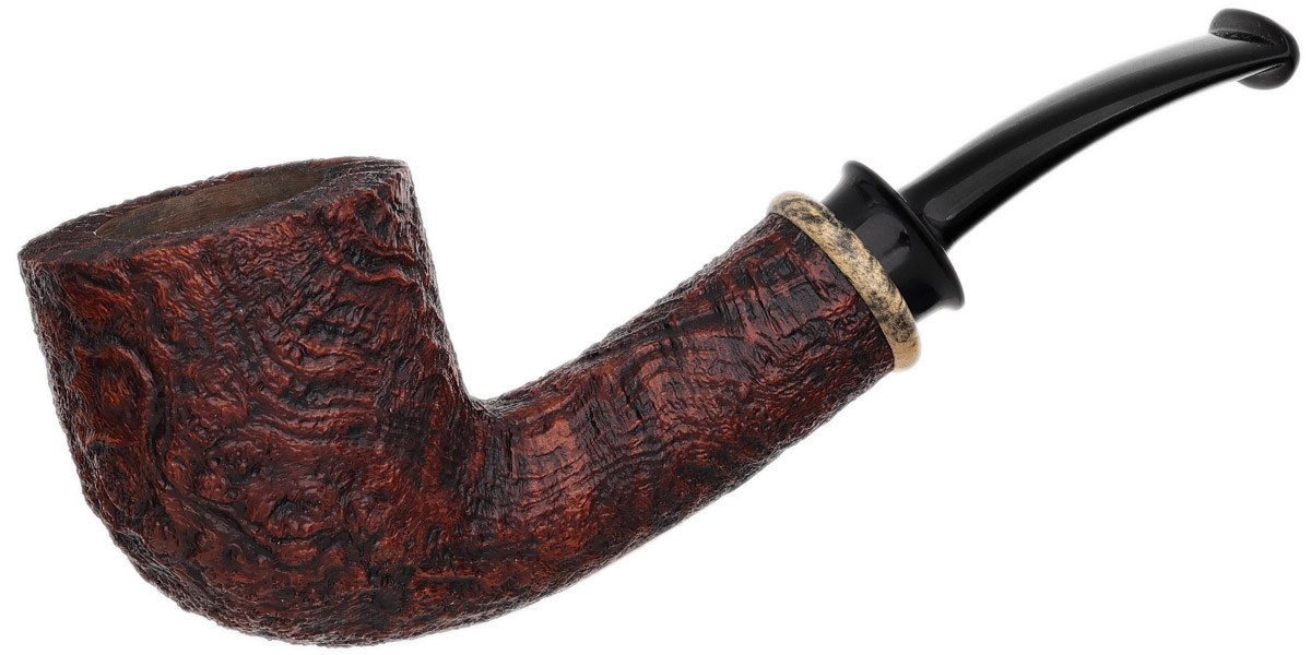 buckeye tobacco Bill Shalosky Sandblasted Bent Dublin with Buckeye Burl (684) (2023) Tobacco  Pipe