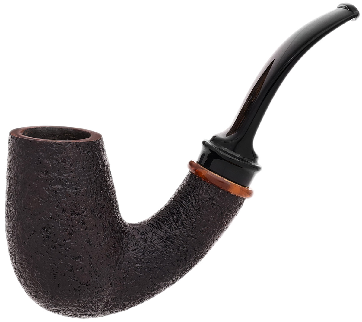 American Estate BriarWorks Neptune Dark Sandblasted Bent Billiard