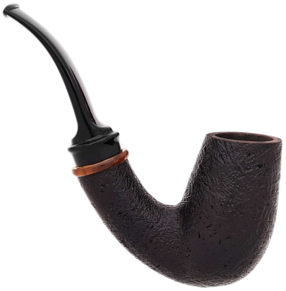 American Estate BriarWorks Neptune Dark Sandblasted Bent Billiard