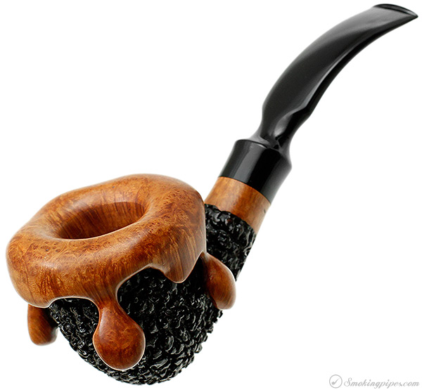 Walt Cannoy Partially Rusticated Wax Drip (060902) (Unsmoked) Tobacco Pipe