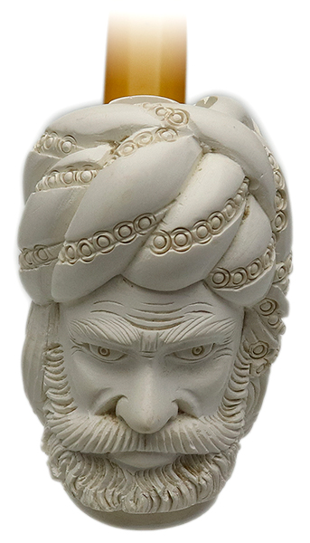 Turkish Estates Unknown Meerschaum Frowning Bacchus (Unsmoked)