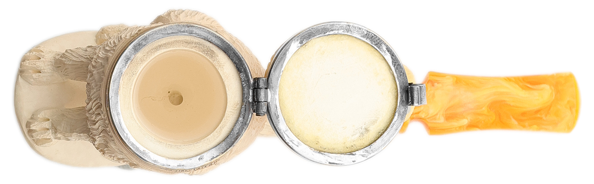 Turkish Estates S. Yanik Meerschaum Carved Cat (with Case) (Unsmoked)