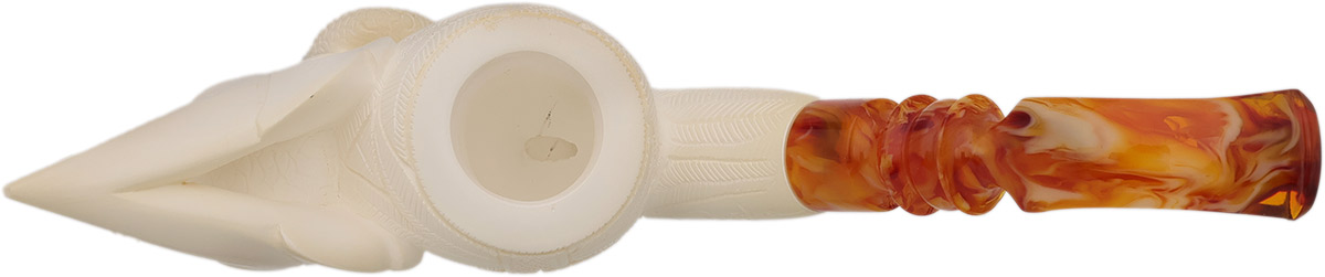 Turkish Estates I. Baglan Meerschaum Perched Dragon with Floral Motif (with Case) (Unsmoked)