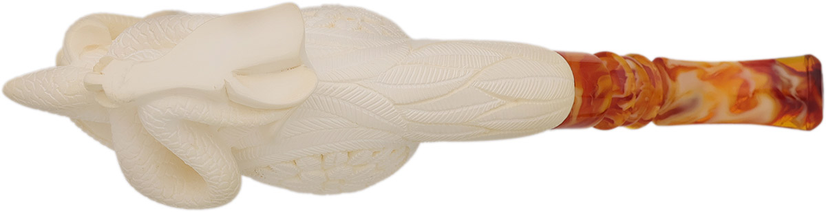 Turkish Estates I. Baglan Meerschaum Perched Dragon with Floral Motif (with Case) (Unsmoked)