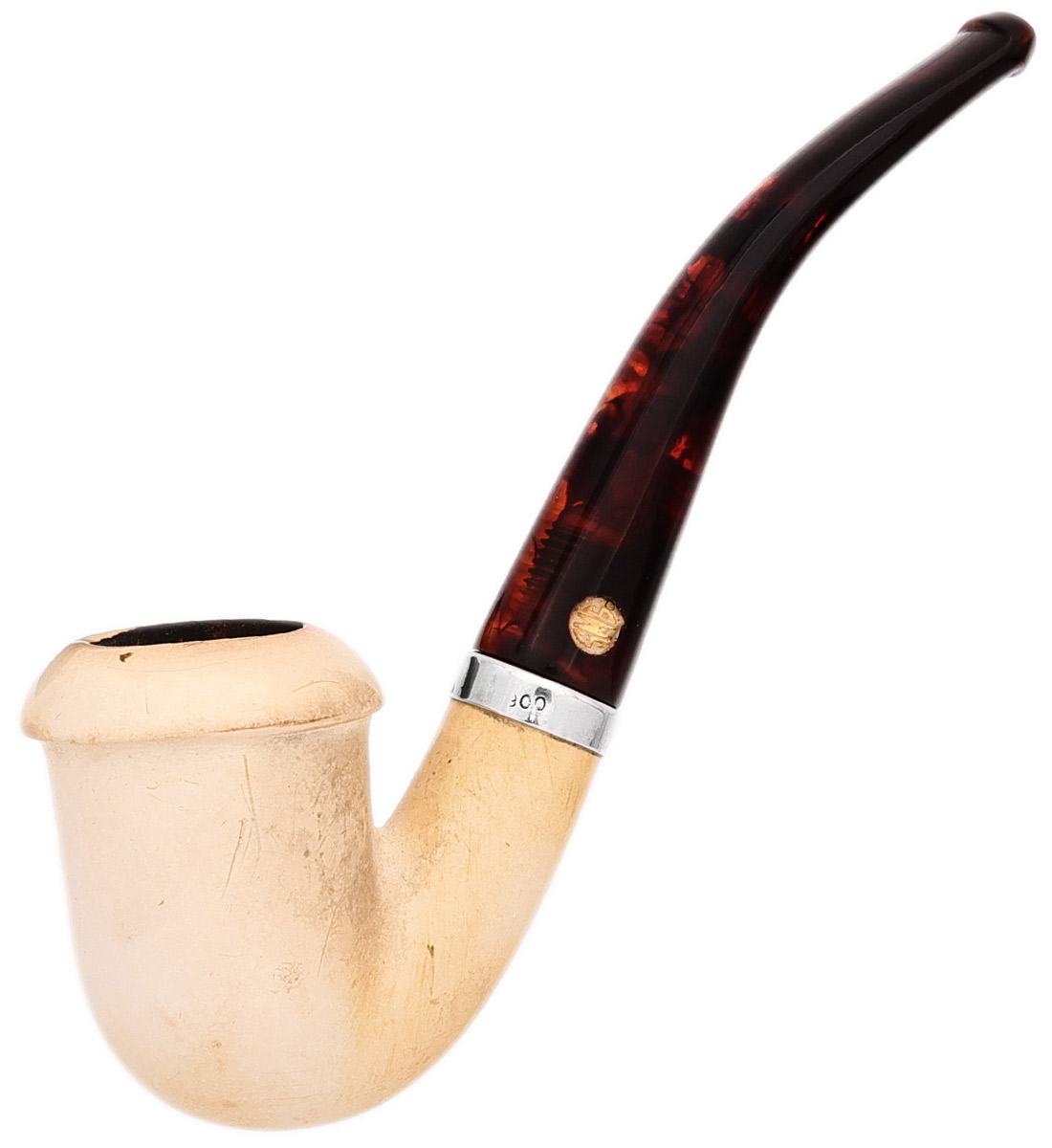 Turkish Estates SMS Meerschaum Smooth Calabash with Silver