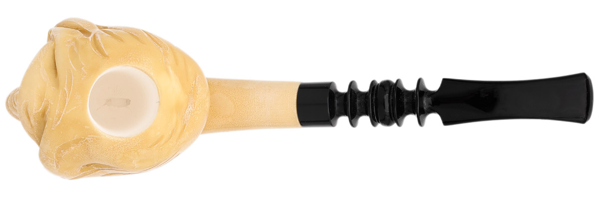 Turkish Estates Kenan Meerschaum Hooded Skull (with Case) (Unsmoked)