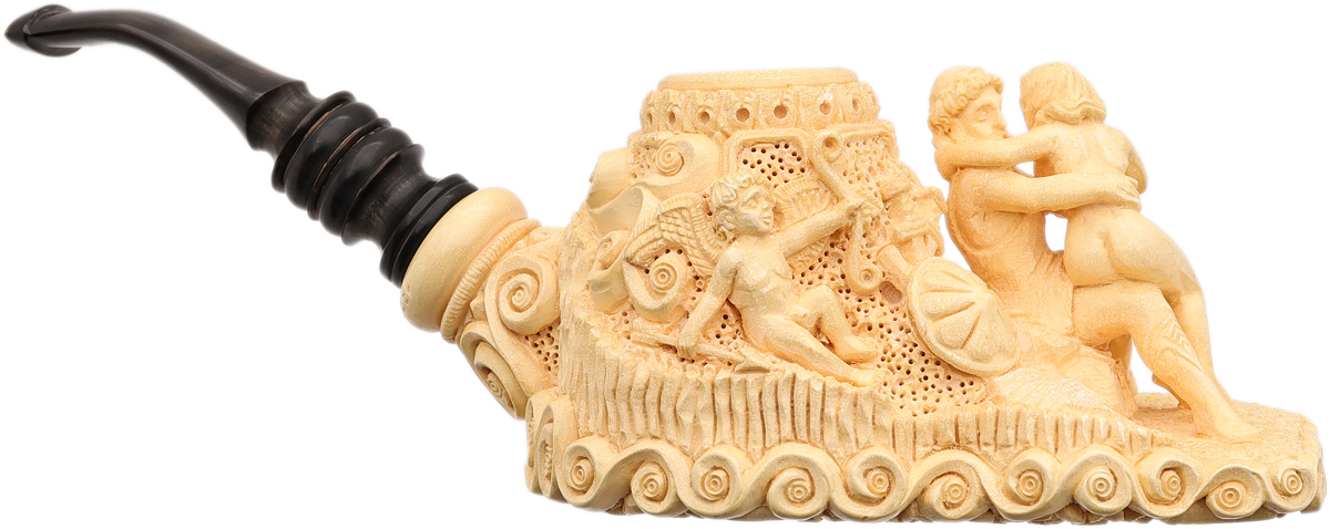 Turkish Estates Eyup Sabri Meerschaum Hephaestus and Aphrodite (with Case and Tamper) (Unsmoked)