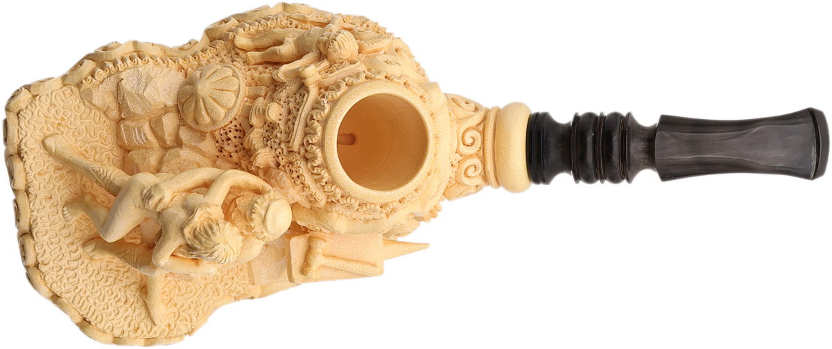 Turkish Estates Eyup Sabri Meerschaum Hephaestus and Aphrodite (with Case and Tamper) (Unsmoked)