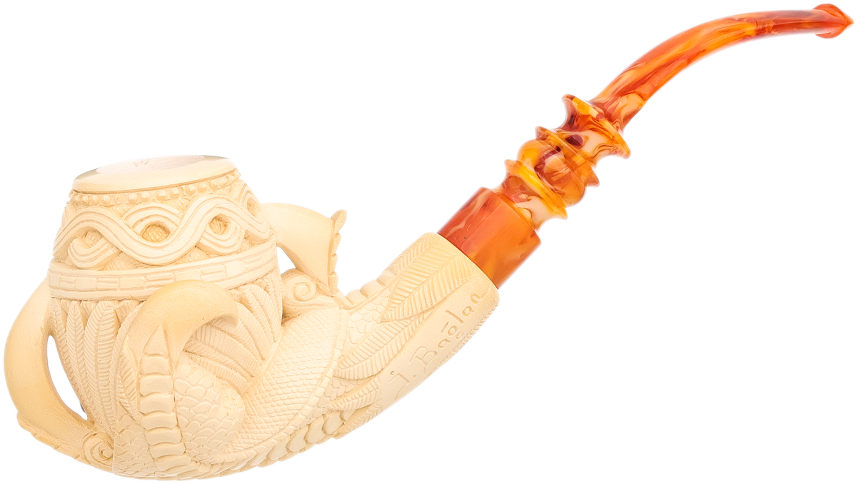 Turkish Estates I. Baglan Meerschaum Carved Claw Holding Egg (with Case) (Unsmoked)