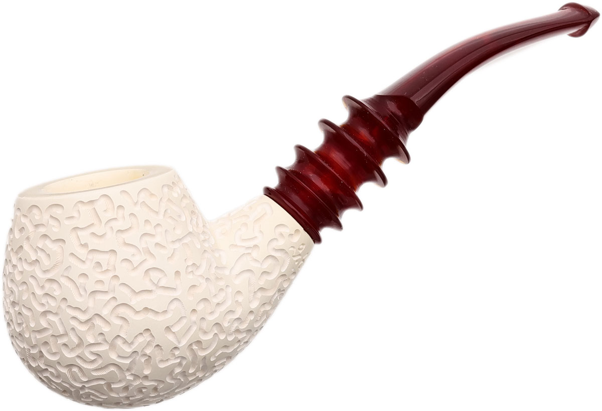 pipe smoking tobacco alternatives S. Yanik Meerschaum Rusticated Bent Apple (Unsmoked) Tobacco Pipe