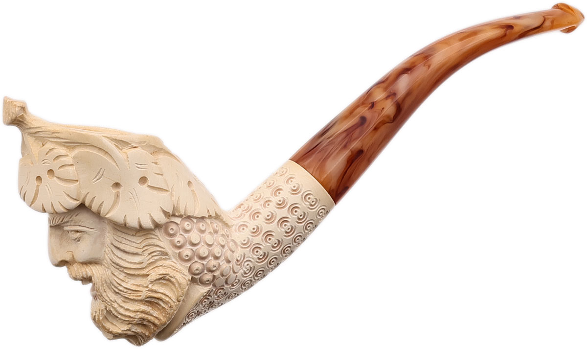 Turkish Estates SMS Meerschaum Laughing Bacchus (with Case) (Unsmoked)