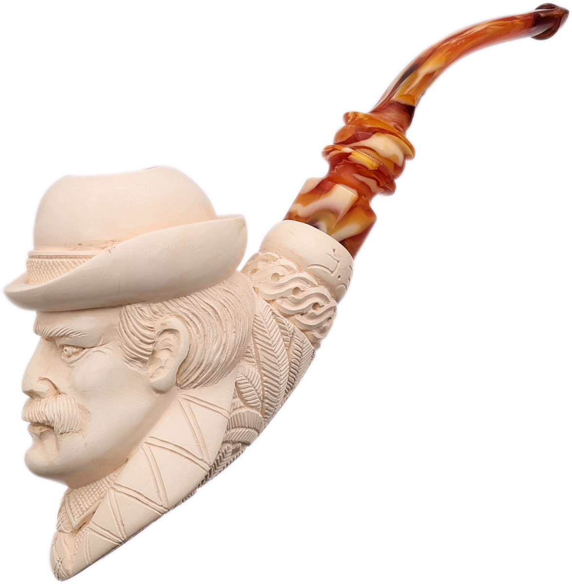 Turkish Estates I. Baglan Meerschaum Sherlock Holmes and Watson Two Pipe Set (with Case) (Unsmoked)