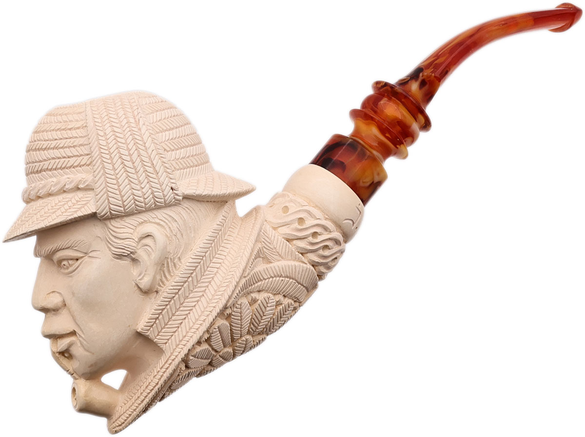 Turkish Estates I. Baglan Meerschaum Sherlock Holmes and Watson Two Pipe Set (with Case) (Unsmoked)