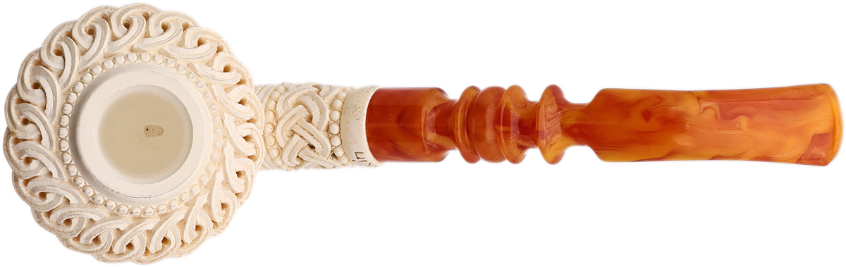 Turkish Estates SMS Meerschaum Arabesque Calabash (by Tekin) (with Case) (Unsmoked)