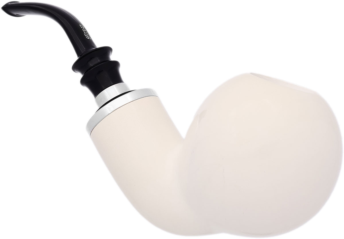 Turkish Estates IMP Meerschaum Smooth Bent Ball with Silver (with Case) (Unsmoked)