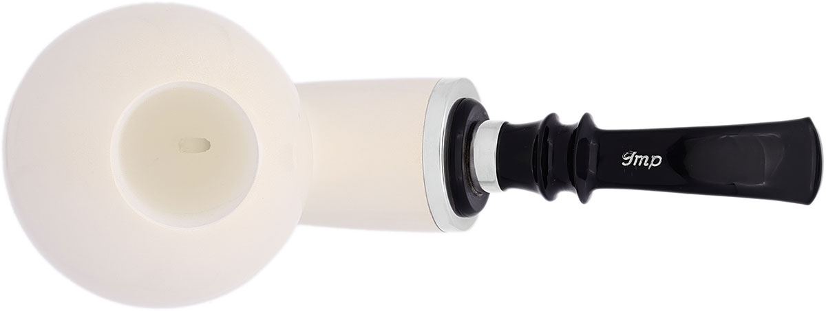 Turkish Estates IMP Meerschaum Smooth Bent Ball with Silver (with Case) (Unsmoked)