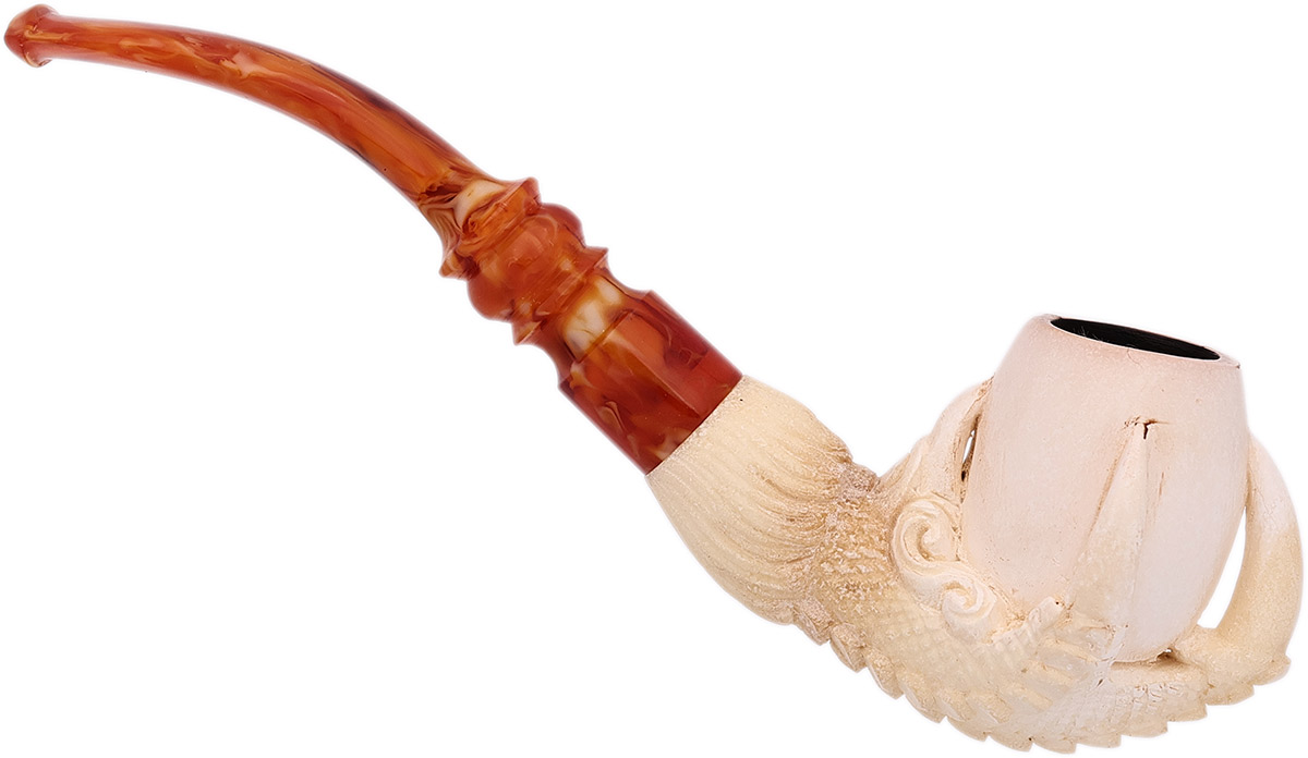 Turkish Estates Selver Meerschaum Claw Holding Egg (with Case)