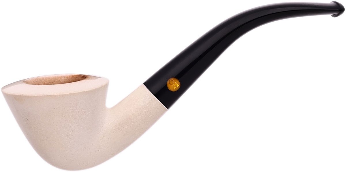 Turkish Estates Astas Meerschaum Smooth Bent Dublin (with Case)