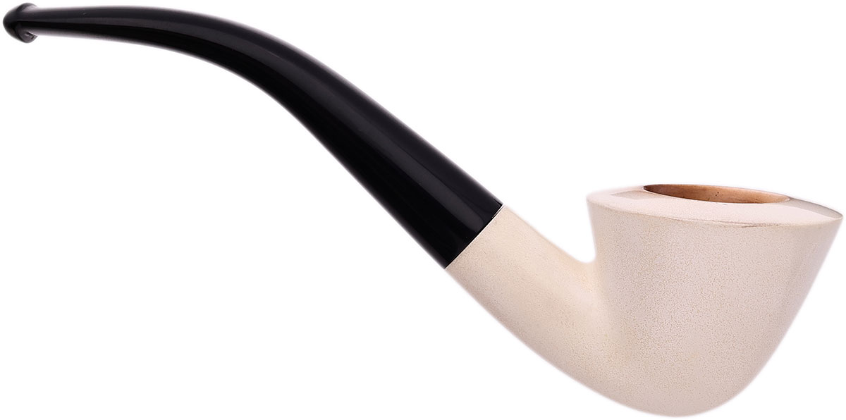 Turkish Estates Astas Meerschaum Smooth Bent Dublin (with Case)