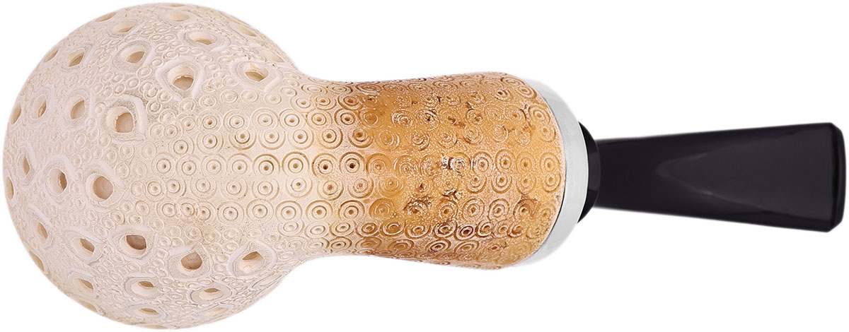 Turkish Estates IMP Meerschaum Lattice Reverse Calabash Rhodesian with Silver (with Pocket Case)