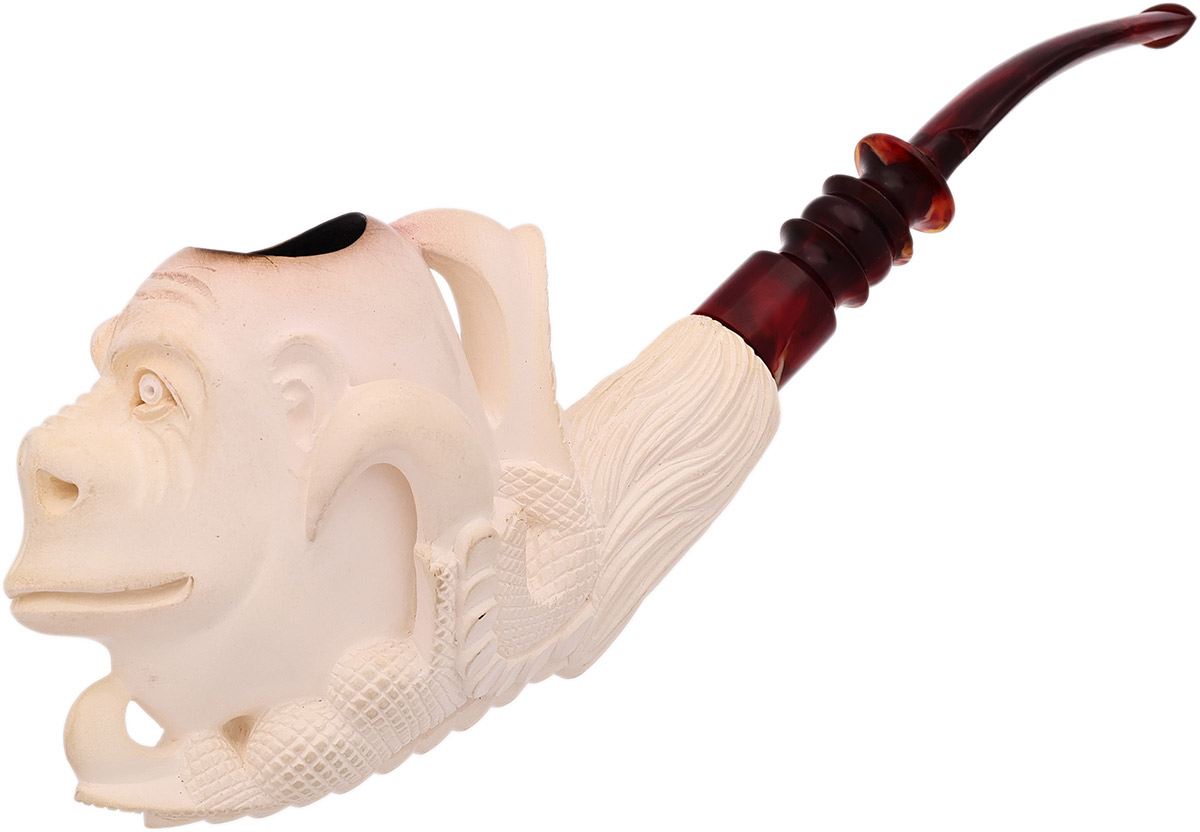 Turkish Estates AKB Meerschaum Dragon Claw Holding Gorilla (with Case)
