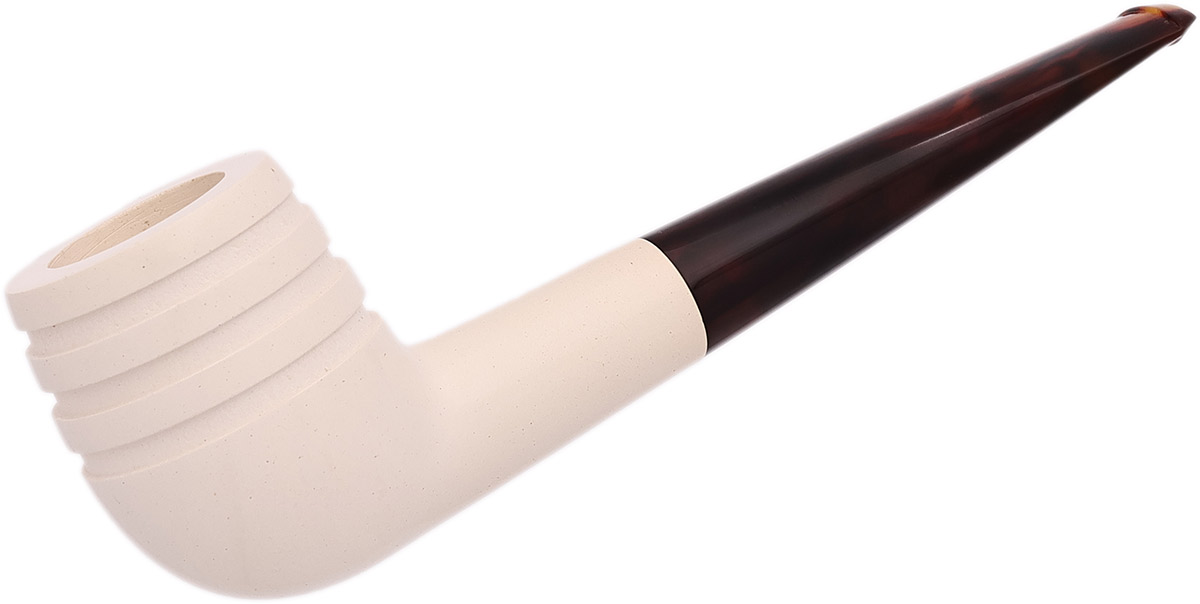 Turkish Estates Unknown Meerschaum Partially Rusticated Billiard (Unsmoked)