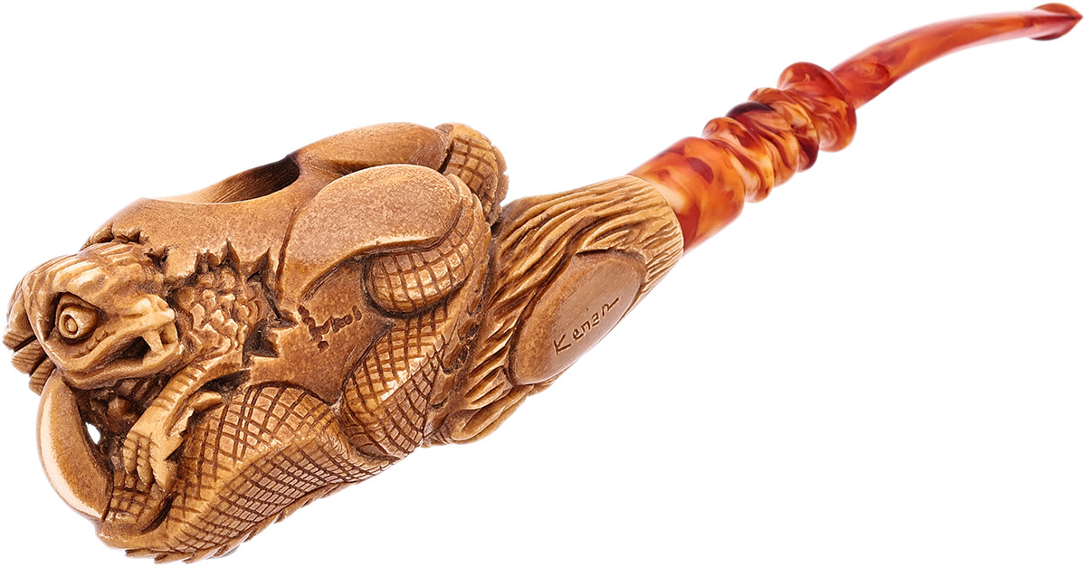 Turkish Estates AKB Meerschaum Dragon Claw Holding Hatching Egg (Kenan) (with Case)
