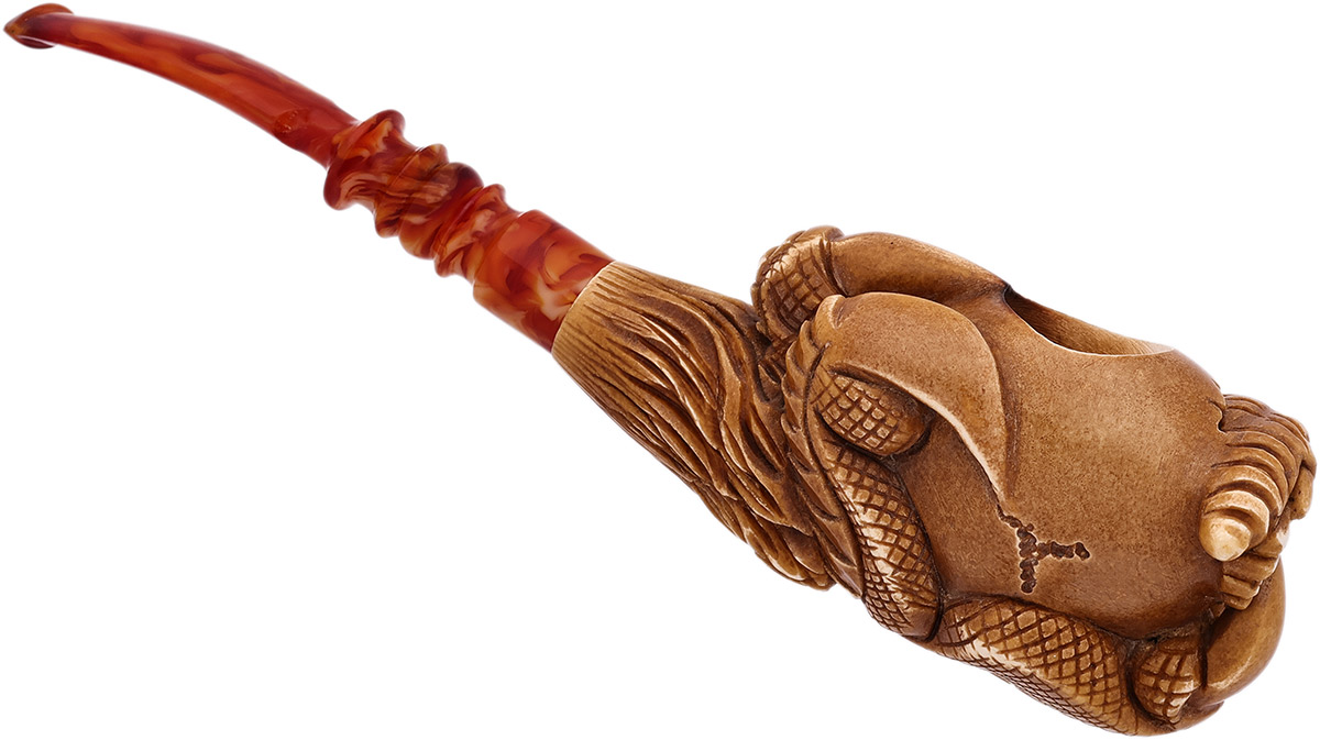 Turkish Estates AKB Meerschaum Dragon Claw Holding Hatching Egg (Kenan) (with Case)