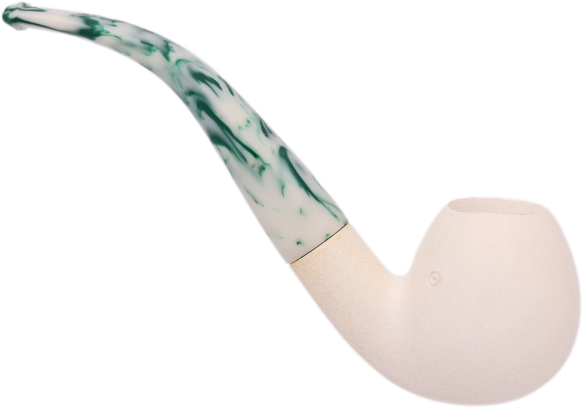 Turkish Estates SRV Meerschaum Spot Carved Bent Apple (with Case) (Unsmoked)